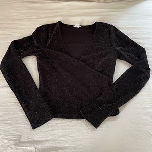 Garage Sparkly Long Sleeve - Black Sparkly - Size XS